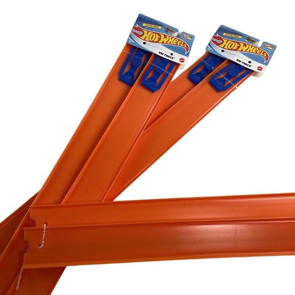 Set 2 Hot Wheels New Track 2 x 24 in Straight Track Pieces Connectors mq 4 feet - Picture 3 of 5